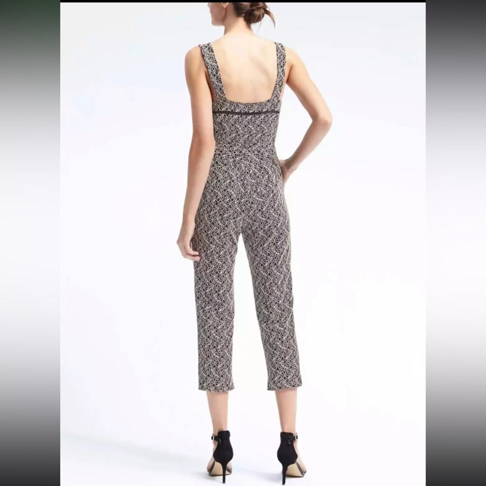Banana Republic Belted Jumpsuit with Ladder Lace in Navy/Cream - Picture 11 of 11